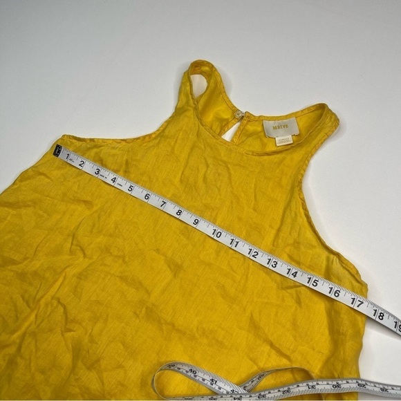 Maeve Anthro Tank Top 100% Linen Yellow Summer Beachy Coastal Beach Vacation XS - Picture 9 of 12